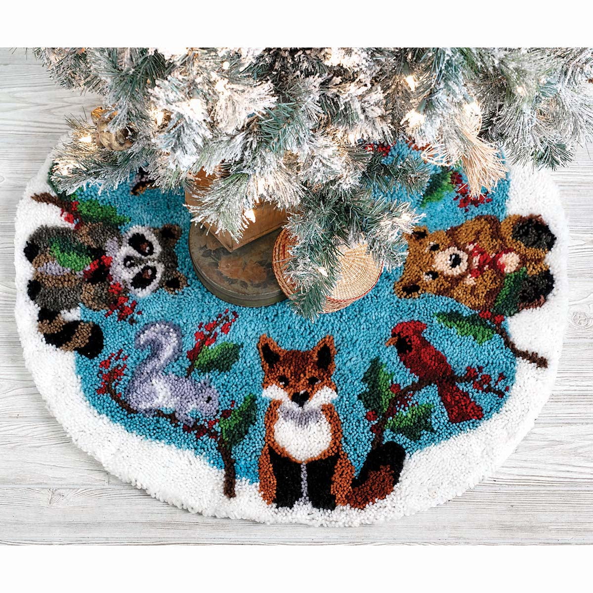 Herrschners® Woodland Delight Tree Skirt Latch Hook Kit ...