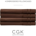 thumbnail image 4 of CGK Linens Extra Soft Pillowcases Set of 4 - Queen / Standard Size Hotel Luxury Breathable & Cozy 4-Piece Pillow Covers, Brown, 4 of 7