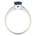 thumbnail image 4 of 2 ct Oval Cut Simulated Blue Sapphire Solitaire 14K White Gold Womens Engagement Ring, 4 of 5