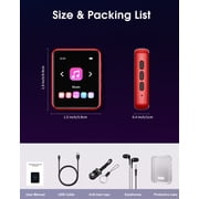 MP3 Player 32GB Touch Screen JOLIKE M5 Mini Portable MP3 Player with Bluetooth and FM Radio