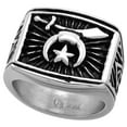 thumbnail image 1 of Stainless Steel Masonic Shriners Ring for Men Rectangular 3/4 inch wide size 10, 1 of 4