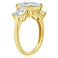 thumbnail image 4 of 4 1/2 Carat Princess Cut Cubic Zirconia Three Stone Ring for Women in 10k Yellow Gold (4.5 ct.tw) Anniversary or Engagement Ring in CZ Size 5 by MAX + STONE, 4 of 5