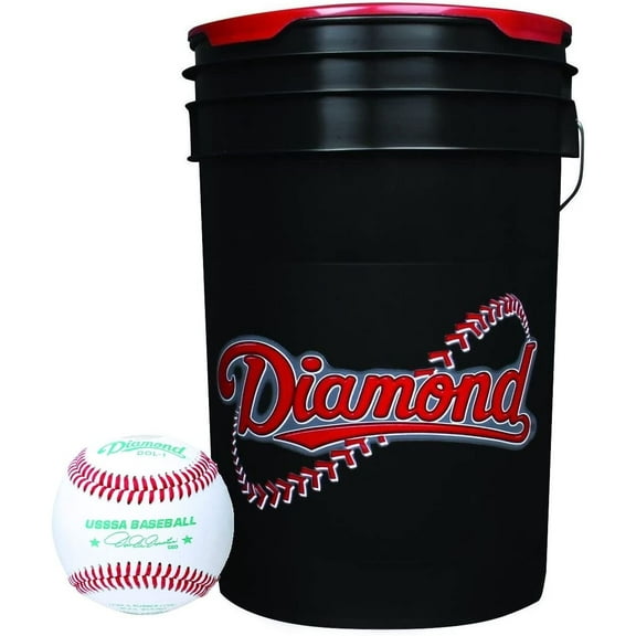Diamond 6-Gallon Ball Bucket with 30 USSSA DOL-1 Baseballs
