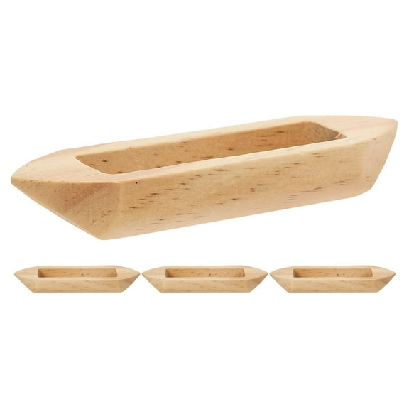 4 modelos de barcos de madera: minicanoas de madera para decorar el hogar, el escritorio y la oficina, con temática náutica.