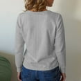 thumbnail image 4 of Sweaters for Women 2025 Fall - Long Sleeve V Neck Loose Knit, Lightweight Pullover Blouses with Breathable Fabric, Business Casual for Cool Office Days, 4 of 4