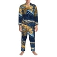 thumbnail image 3 of Picia Golden Fantasy Landscape Pattern Men’s Long-Sleeve Sleepwear Set - Soft 2-Piece Loungewear with Pockets, Comfy PJs for Relaxing Nights-XX-Large, 3 of 7