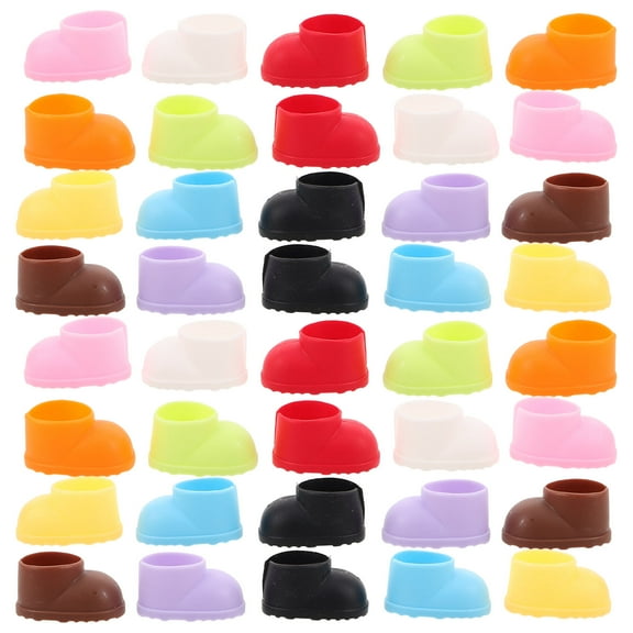 OULII 20 Pairs Assorted Color Plastic Doll Booties for 10-15cm Dolls Dress Up Accessories