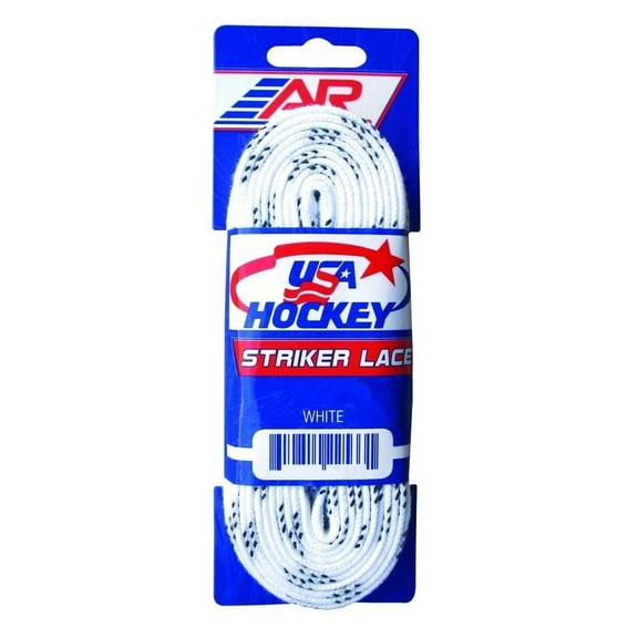New A&R 2 Pair USA Hockey Striker WAXLESS Molded Tip Skate Laces White 72"-132"