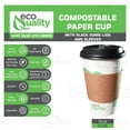 thumbnail image 2 of 16 oz Compostable Paper Cups with Black Dome Lids and Sleeves - Biodegradable Disposable White Paper Coffee Cups PLA Lined - Eco-friendly Hot and Cold Drinking Cups (250), 2 of 4