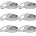 thumbnail image 4 of AMERTEER 6pcs Empty Tins Cookie Tins with Lids Holiday Tin Box Round Packing Boxes, 4 of 8