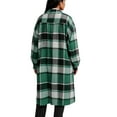thumbnail image 4 of Coats for Women Spring Fall Classic Grid Coat Lapel Collar Open Front Belted Long Jacket, 4 of 7