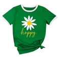 thumbnail image 4 of Women’s Graphic Print Tee Casual Short Sleeve T Shirt Funny Letter Printed T Shirts Summer Short Sleeve T-Shirt with Trendy Design for Daily Wear(Green,XL), 4 of 4