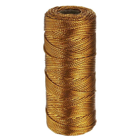 Uxcell 328 Feet/109 Yards Metallic Cord Gold Tone Twine 1.5mm Thread String for Crafts Gift Wrapping