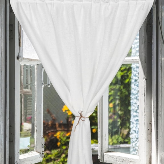 LITINKIMI White Semi Shading Self Adhesive Window Curtain Sheer Drapes Light Filtering for Bedroom Kitchen