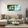 thumbnail image 3 of Canvas Wall Art, Set of 3 Framed Art Prints, Long Boat on Island in Thailand Painting, Natural Landscape Print on Canvas Set, Modern Wall Decor for Bedroom Living Room Office Decor - 12"x16"x3, 3 of 6