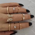 thumbnail image 2 of -Style Bagua Leaf Ring and Flower Chain Joint Ring Set - Unique Fashionable Accessories for, 2 of 8