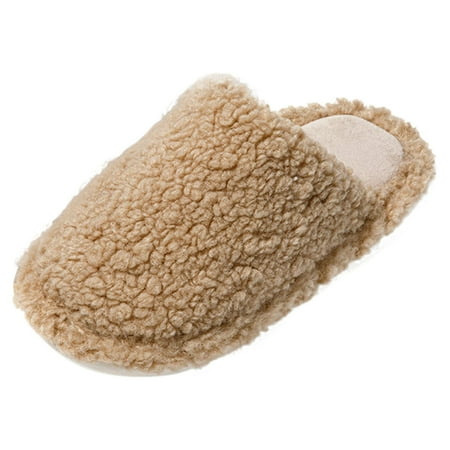 

House Slippers For Women Winter Warm Suede Cotton Slippers Soft Flat Sole