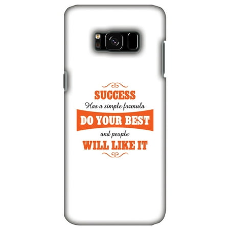 Samsung Galaxy S8 Case - Success Do Your Best, Hard Plastic Back Cover. Slim Profile Cute Printed Designer Snap on Case with Screen Cleaning