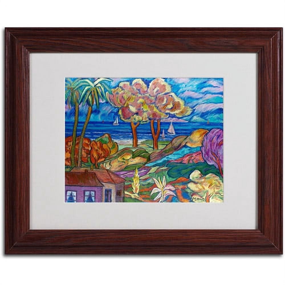 Trademark Fine Art "House By the Beach" Canvas Art by Manor Shadian, Wood Frame