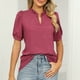 thumbnail image 2 of Camiseta de color puro, camiseta de cuello en V para mujer, camiseta de manga corta para mujer, camiseta de cuello en V para mujer, calidad inigualable, 2 of 6