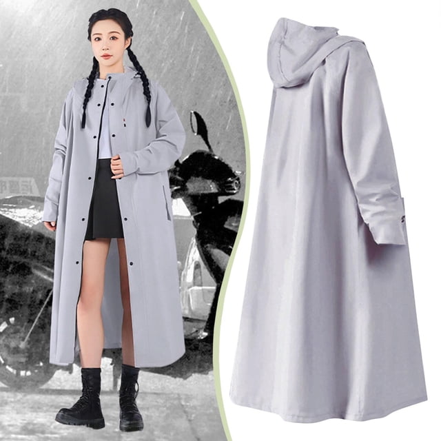 Poncho impermeable para motocicleta, cómodo cortavientos, con capucha, impermeable Gris M