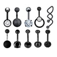 thumbnail image 4 of segolike 10Pcs Belly Button Rings Piercing Body Jewelry Cool Navel Barbell for Gift, 4 of 7