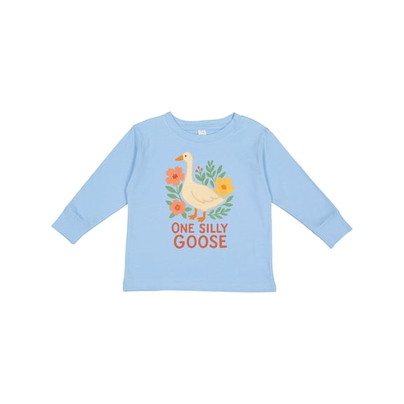 Inktastic One Silly Goose Cute Animal Design Boys or Girls Long Sleeve Toddler T-Shirt