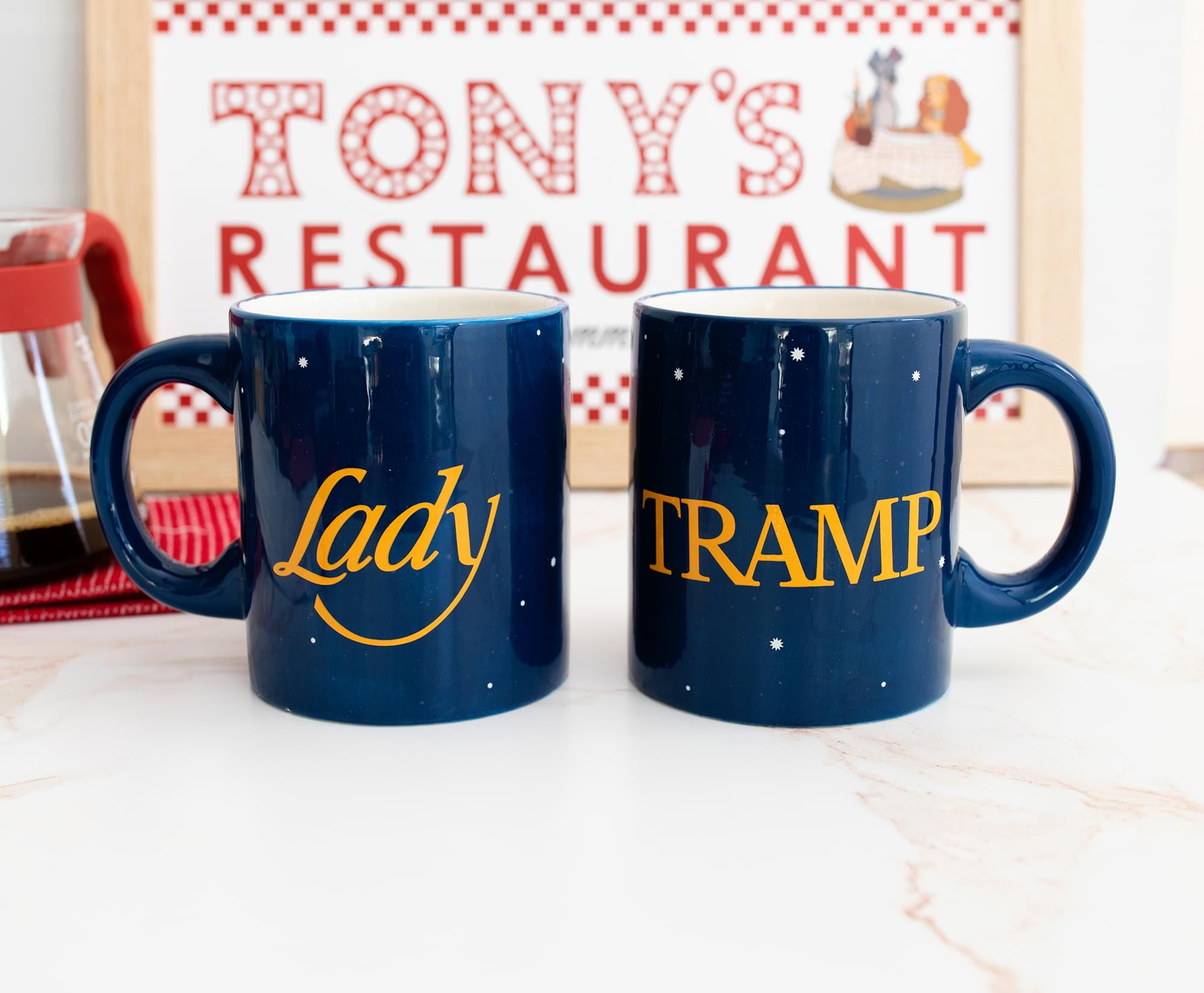 Disney Lady and The Tramp Starry Sky 20-Ounce Ceramic Mugs Set of 2