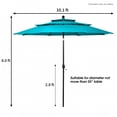 10 ft 3-Tier Outdoor Patio Umbrella with Double Ventilation,Aluminum ...