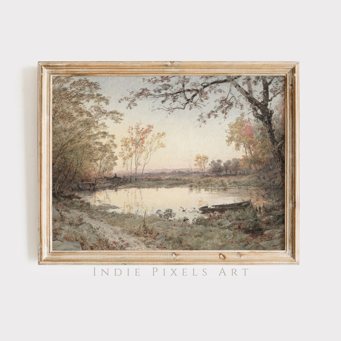 Vintage Fall Landscape Wall Art Neutral Cottage Seasonal Living Room And Home Decor