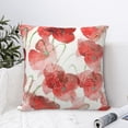 thumbnail image 6 of YFYANG Square Decorative Throw Pillow Case (Without Pillow Insert), Red Flower Oil Painting Pattern Bedroom Sofa Car Cushion Cover, 16"x16", 6 of 9