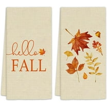 Black Fall Pumpkin Kitchen Towels Set of 2, Autumn Fall Dish Towels, Black Hello Pumpkin Decorative Hand Towels for Kitchen Bathroom, FallPumpkin Home Kitchen Bathroom Decor(18x26 Inch)