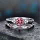 thumbnail image 2 of Women Artificial Zircon Ring Two-Piece Ring Inlaid Rhinestones Birthday Size 6-10 (Size 8, Pink), 2 of 3