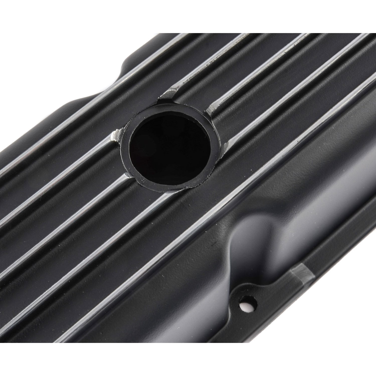 JEGS Black Finned Valve Covers for 1958-1986 Small Block Chevy