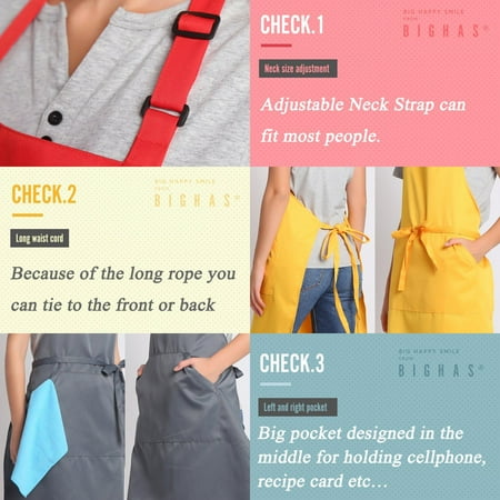 

Cooking Apron Delicate Durable Premium Apron with Adjustable Leather Straps Multiple Styles (1 Piece) 1PCS 32.3*26.8inch