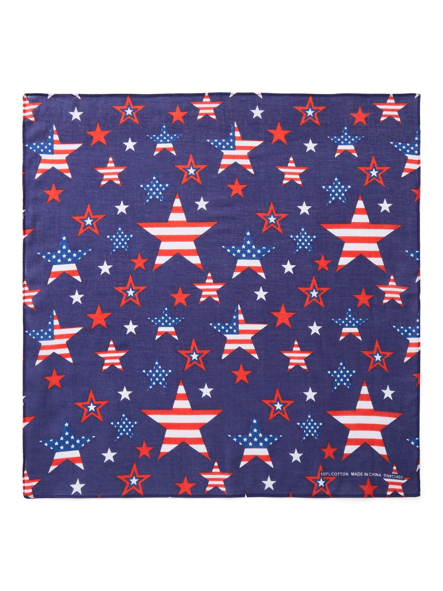 Fourth of July Women’s Flag Stars Bandana from Way to Celebrate, One Size, Navy/Multi