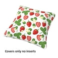thumbnail image 3 of Throw Pillow Covers, Cute Strawberry Flower Leaves Soft Square Pillow Cases with Invisible Zipper for Couch Bed Sofa, Farmhouse Fall Home Decor 16"x16", 3 of 7