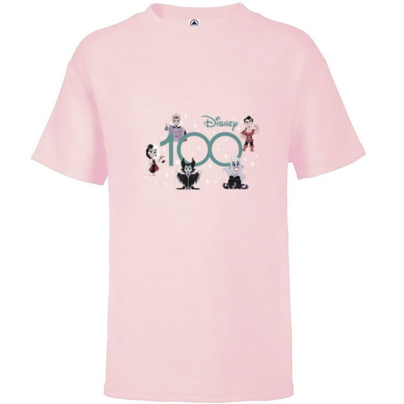 Disney 100 Disney Villains 100th Anniversary Muted Cute D100 - Short Sleeve T-Shirt for Kids - Customized-Soft Pink