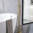 thumbnail image 3 of Freestanding Clawfoot Tub Faucet with Hand Shower, Floor Mount Copper Tub Filler, 3 of 8
