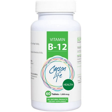 CARSON LIFE Santé vitamine B-12 supplément alimentaire, 60 count