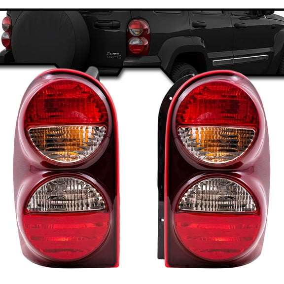 EPIC LIGHTING OE Style Halogen Tail Lights w/o Air Dam-Tail Guard Assembly Replacement for JEEP 05-07 LIBERTY [ CH2800158 CH2801158 55157061AC 55157060AC ] Pair