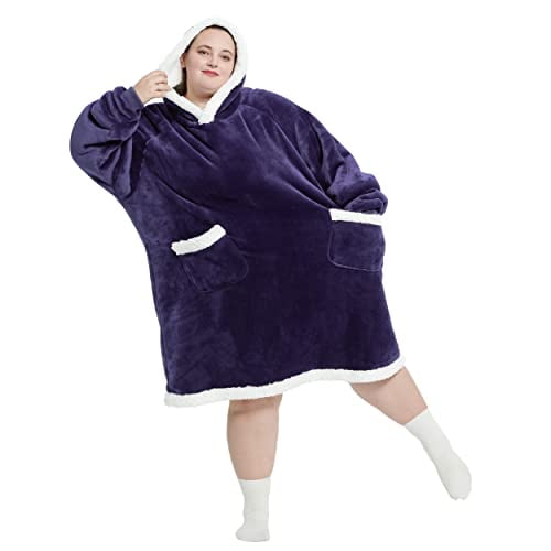 Bedsure Oversized Wearable Giant Pocket Blanket Hoodie for Men Indoors