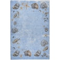 thumbnail image 2 of Addison Rugs Dream Shag Premium Machine Washable Transitional Shell Border Blue Rectangle Rug, 5' x 7'6", 2 of 8