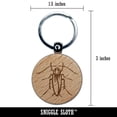 thumbnail image 2 of Cockroach Bug Insect Vermin Round Keychain Charm Tag - Engraved Wood, 2 of 6