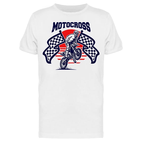 Motocross Flags And A Biker T-Shirt Men -Image by Shutterstock, Male Small