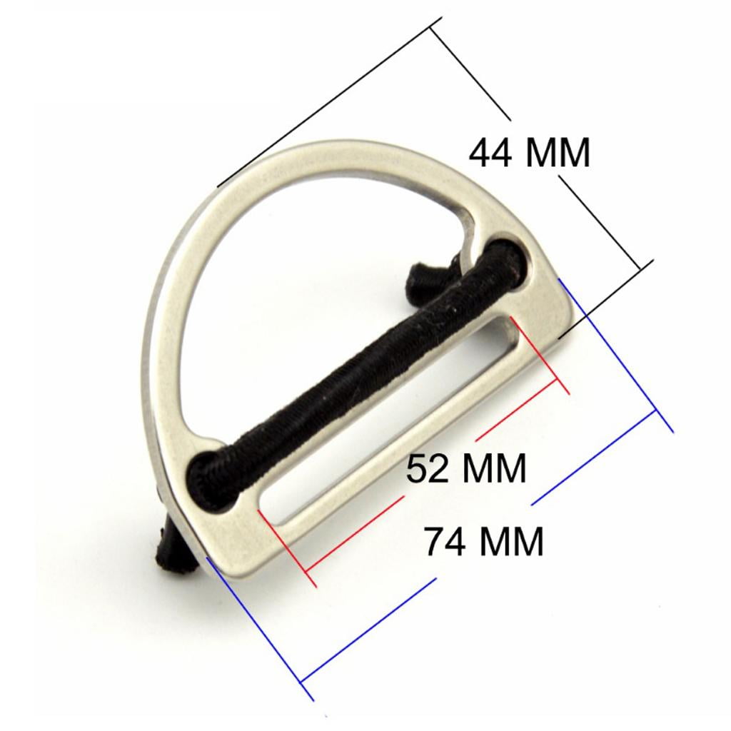 harayaa 2xDiving Metal D Ring Sliding Bar Strap Adjuster Buckles Slider 5cm Webbing