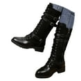 thumbnail image 3 of Suede Knee High Boots with Heel Platform for Women Lace Up Winter Fashion Booties Featuring Soft Cushion Comfortable Mid-Calf Design, 3 of 7