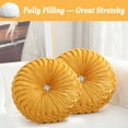 thumbnail image 6 of Velvet 15-Inch Round Throw Pillow for Home Couch Decorative (Yellow), 6 of 7