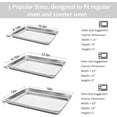 thumbnail image 2 of Baking Sheet with Rack Set (3 Sheets+3 Racks), 3 Size Cookie Sheets for Baking Use,18/0 Stainless Steel Baking Pans with Cooling Racks, Non-toxic, Easy Clean, Dishwasher Safe, 2 of 7