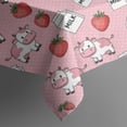 thumbnail image 5 of Pink Cow Milk Strawberry Pattern Square Tablecloth,Waterproof Square Table Cover,Wipeable Spillproof Washable Table Cover for Home Kitchen Party Decor 60"x60"(152x152cm), 5 of 6